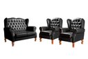 Ver imagem 2 de Conjunto Imperador Sofá com Poltronas Chesterfield Decoração Retrô Vintage Preto