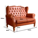 Ver imagem 3 de Conjunto Imperador Sofá com Poltronas Chesterfield Decoração Retrô Vintage Cobre Caramelo