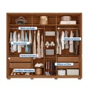 Ver imagem 5 de Guarda-roupa Casal 6 Portas 4 Gavetas com Pés Suburban Espresso Móveis