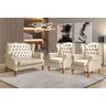 Conjunto Imperador Sofá com Poltronas Chesterfield Decoração Retrô Vintage - 1