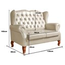 Ver imagem 3 de Conjunto Imperador Sofá com Poltronas Chesterfield Decoração Retrô Vintage Bege