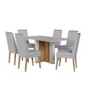 Ver imagem 2 de Conjunto Sala de Jantar Tampo de Vidro 6 Cadeiras Madeira Maciça Eucalipto Londres Yescasa