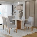 Ver imagem 1 de Conjunto Sala de Jantar Tampo de Vidro 6 Cadeiras Madeira Maciça Eucalipto Londres Yescasa