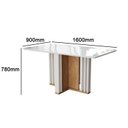 Ver imagem 3 de Conjunto Sala de Jantar Tampo de Vidro 6 Cadeiras Madeira Maciça Eucalipto Londres Yescasa