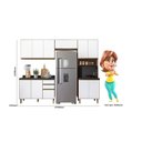 Ver imagem 3 de Cozinha Completa Modulada Paneleiro Microondas 4 Peças 100% MDF Angelita Branco/Carvalho Tok/UV