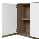 Ver imagem 6 de Cozinha Completa Modulada Paneleiro Microondas 4 Peças 100% MDF Angelita Branco/Carvalho Tok/UV