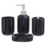 Conjunto Banheiro Lavabo Porta Sabonete Líquido 4 Peças 049L PGB Preto - 1