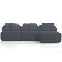 Ver imagem 2 de Sofá 4 Lugares com Chaise Direito Sala Living 288cm Arlo F04 Bouclê Grafite - Lyam Decor
