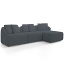 Ver imagem 5 de Sofá 4 Lugares com Chaise Direito Sala Living 288cm Arlo F04 Bouclê Grafite - Lyam Decor