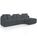 Ver imagem 1 de Sofá 4 Lugares com Chaise Direito Sala Living 294cm Arlo F04 Bouclê Grafite Tc-10050 - Lyam Decor