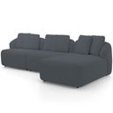 Ver imagem 6 de Sofá 4 Lugares com Chaise Direito Sala Living 294cm Arlo F04 Bouclê Grafite Tc-10050 - Lyam Decor