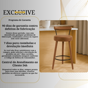 Ver imagem 7 de Kit 3 Banquetas Altas 60 Cm Estofada Corino Café com Encosto Retrô P/ Cozinha Área Gourmet Balcão