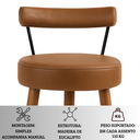 Ver imagem 5 de Kit 3 Banquetas Altas 60 Cm Estofada Corino Café com Encosto Retrô P/ Cozinha Área Gourmet Balcão