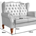 Ver imagem 3 de Conjunto Imperador Sofá com Poltronas Chesterfield Decoração Retrô Vintage Branco