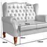 Conjunto Imperador Sofá com Poltronas Chesterfield Decoração Retrô Vintage - 3
