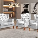 Ver imagem 1 de Conjunto Imperador Sofá com Poltronas Chesterfield Decoração Retrô Vintage