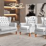 Conjunto Imperador Sofá com Poltronas Chesterfield Decoração Retrô Vintage - 1