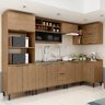 Cozinha Modulada Toscana 7 Peças Mdf com Aéreo 1200 Porta de Vidro Basculante e Armários Canto - 1