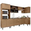 Ver imagem 2 de Cozinha Modulada Toscana 7 Peças Mdf com Aéreo 1200 Porta de Vidro Basculante e Armários Canto