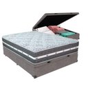 Ver imagem 1 de Cama Box com Baú Cinza e Colchão Casal Black Grafit Anjos