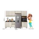 Ver imagem 3 de Cozinha Completa Modulada Paneleiro Microondas 4 Peças 100% MDF Angelita Branco/Carvalho Tok/Bianco