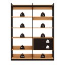 Ver imagem 4 de Guarda-roupas Genialflex Closet Mod 2 Gav Freijó Preto Fosco