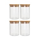 Ver imagem 1 de Kit 4 Potes Borossilicato Hermético Tampa Bambu 450ml Class