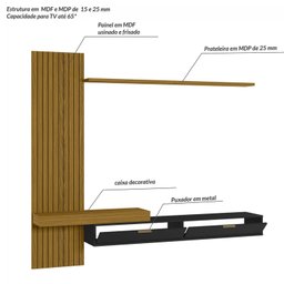 Painel para Tv até 65 Polegadas Italy Ripado Frizz - 5