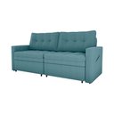 Ver imagem 1 de Sofá Cama Reclinável 2 Lugares 220cm Nayla Boucle Azul Matrix Boucle Azul