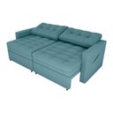 Ver imagem 3 de Sofá Cama Reclinável 2 Lugares 220cm Nayla Boucle Azul Matrix Boucle Azul