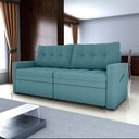 Ver imagem 6 de Sofá Cama Reclinável 2 Lugares 220cm Nayla Boucle Azul Matrix Boucle Azul