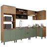 Cozinha Modulada Toscana 7 Peças Mdf com Aéreo 1200 Porta de Vidro Basculante e Armários Canto - 2