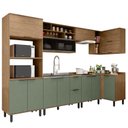 Ver imagem 2 de Cozinha Modulada Toscana 7 Peças Mdf com Aéreo 1200 Porta de Vidro Basculante e Armários Canto