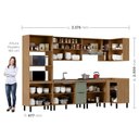 Ver imagem 3 de Cozinha Modulada Toscana 7 Peças Mdf com Aéreo 1200 Porta de Vidro Basculante e Armários Canto