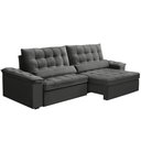 Ver imagem 1 de Sofá Retrátil Reclinável para Sala 4 Lugares 290cm Maresi F04 Veludo Cinza Escuro - Lyam Decor