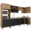 Ver imagem 2 de Cozinha Modulada Toscana 7 Peças Mdf com Aéreo 1200 Porta de Vidro Basculante e Armários Canto