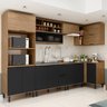 Cozinha Modulada Toscana 7 Peças Mdf com Aéreo 1200 Porta de Vidro Basculante e Armários Canto - 1