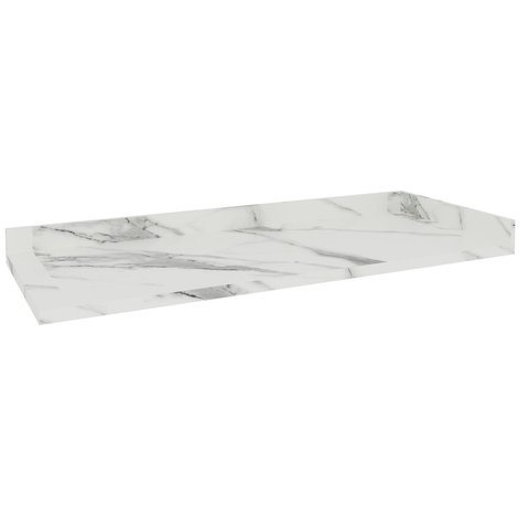 Tampo 135cm Balcão Canto Cozinha Flórida Branco/Calacatta