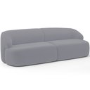 Ver imagem 1 de Sofá 3 Lugares Curvo Orgânico para Sala Living 250cm Barolo L06 Veludo Cinza - Lyam Decor