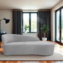 Ver imagem 1 de Recamier Curvo Orgânico 140cm 2 Lugares Lado Direito para Sala de Estar em Linho Paris Cinza Claro