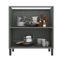 Ver imagem 5 de Balcão 80cm 2 Portas Cozinha Flórida Cinza/Grafite