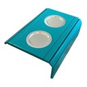 Ver imagem 2 de Esteiras Porta Copo Alumínio para Sofá Kit 2un Azul Tifany