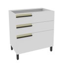 Ver imagem 1 de Balcão 80cm 3 Gavetas Cozinha Flórida Branco/Ártico