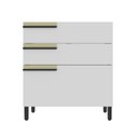 Ver imagem 2 de Balcão 80cm 3 Gavetas Cozinha Flórida Branco/Ártico