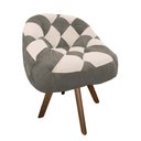 Ver imagem 2 de Poltrona Paloma Escritório Sala Giratória Madeira Suede Cappuccino e Suede Bege - Dominic Decor