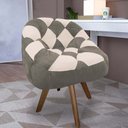 Ver imagem 1 de Poltrona Paloma Escritório Sala Giratória Madeira Suede Cappuccino e Suede Bege - Dominic Decor