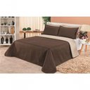 Ver imagem 2 de Cobre Leito Cobertor 2 Travesseiros Quarto Casal 2,60x2,40 Cor:marrom Bege
