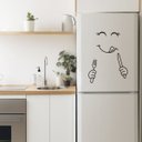 Ver imagem 3 de Adesivo Geladeira Carinha Talheres Divertida