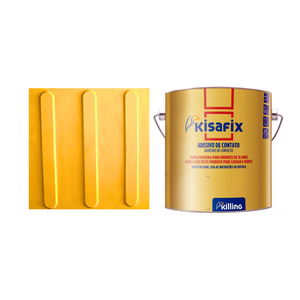 10 Pisos Tátil Direcional Amarelo Pvc 25x25 + 1 Cola 750