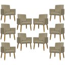 Ver imagem 1 de Kit 10 Poltronas Decorativas Mari Suede Cores Pé Palito 30 Cm Castanho